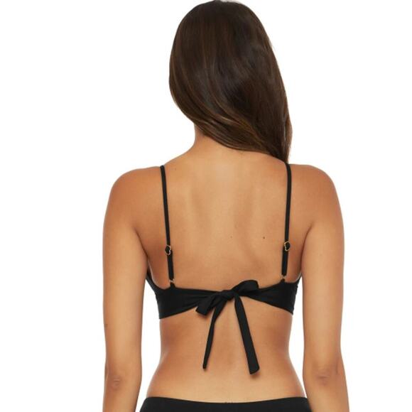 Becca Swim Phoebe Wire Front Bikini Top Black Size Medium NEW with Tags! - Picture 3 of 8